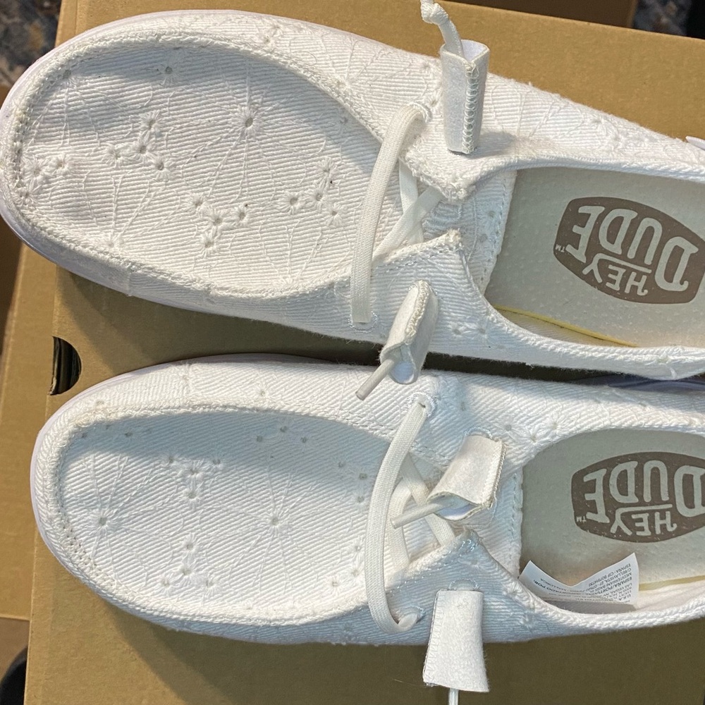 Hey Dude Women's White Flats